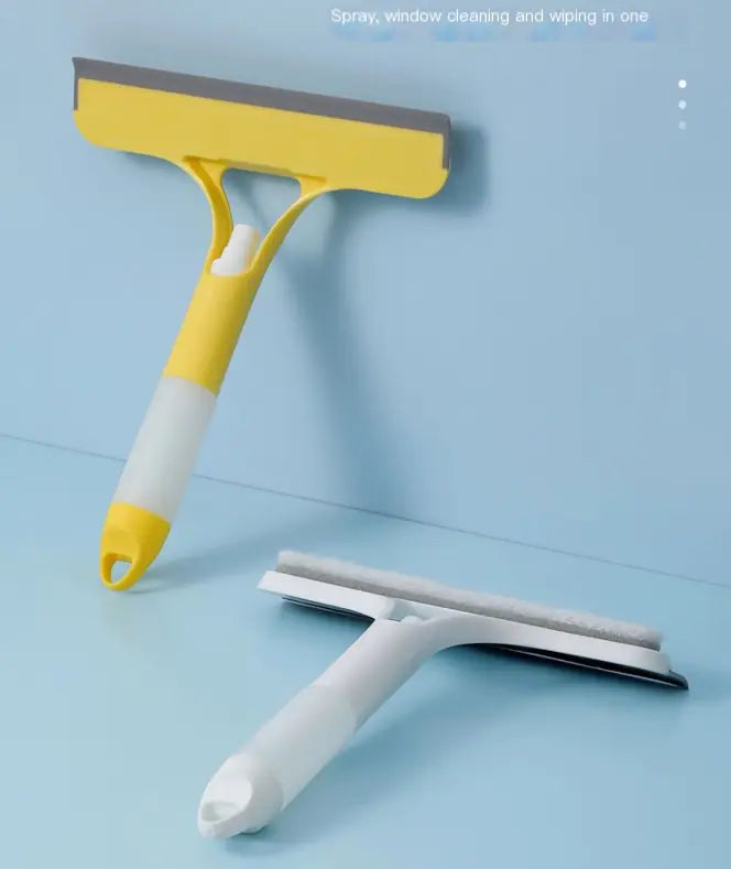 Window Cleaning Scraper (3-In-1 With Spray)