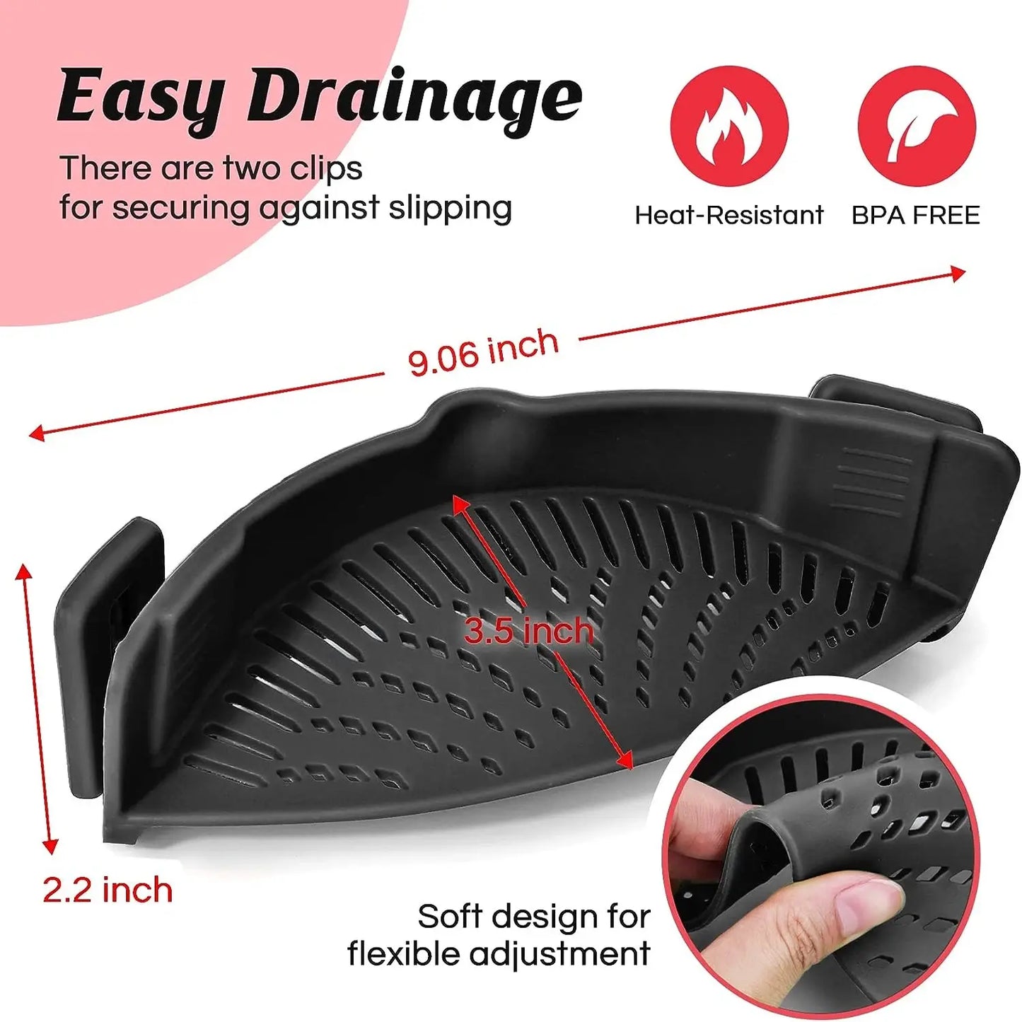 Clip On Silicone Drainer