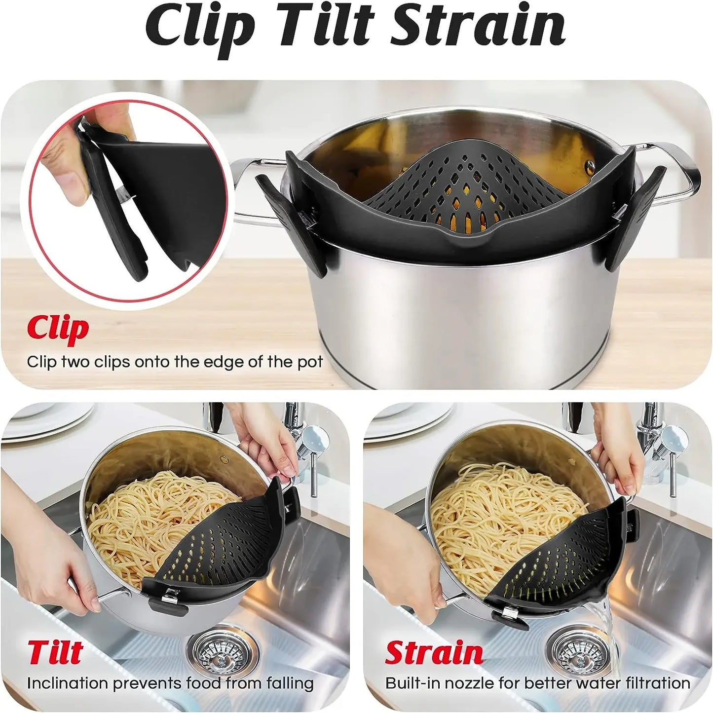 Clip On Silicone Drainer