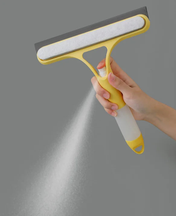 Window Cleaning Scraper (3-In-1 With Spray)