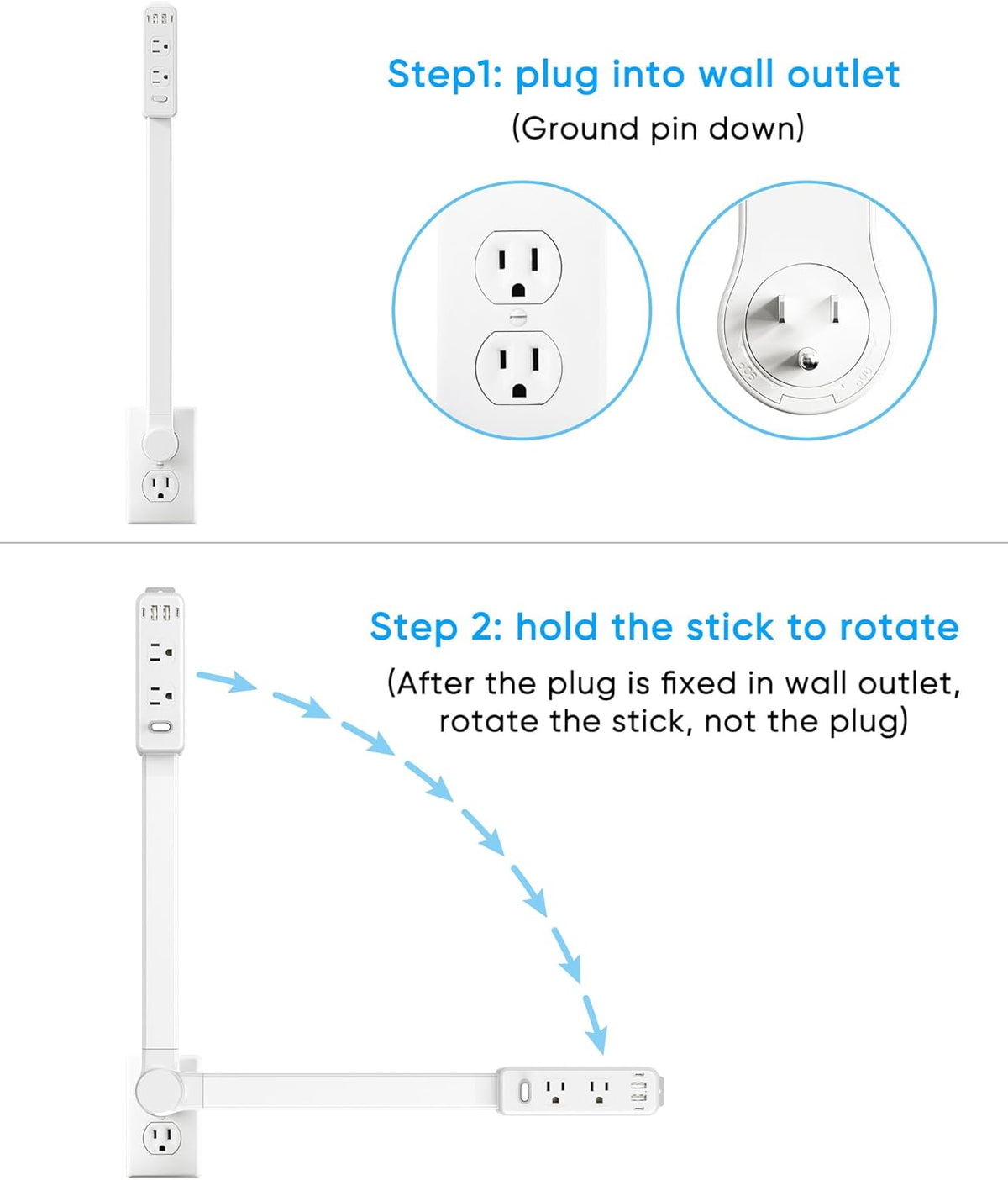 Power Strip Extender Stick