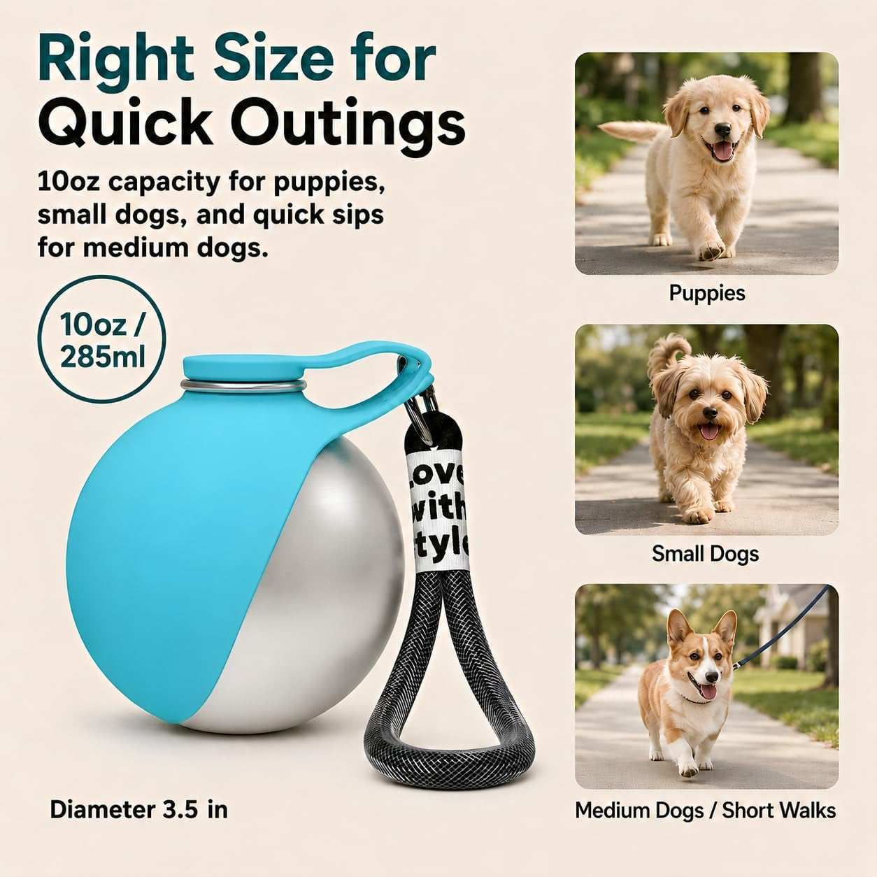 Portable Dog Water Bottle & Bowl (2-In-1)