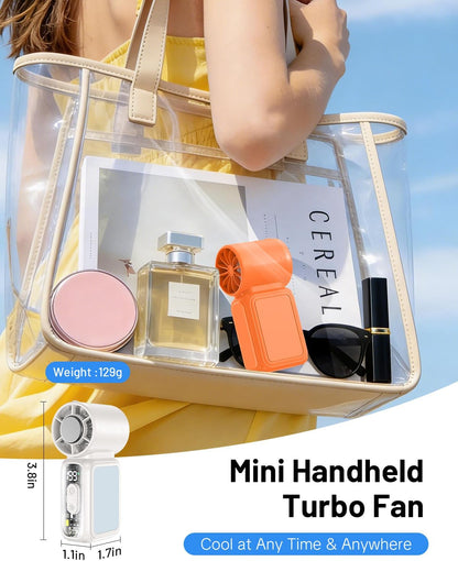 Handheld Fan With Mirror (High-Speed)