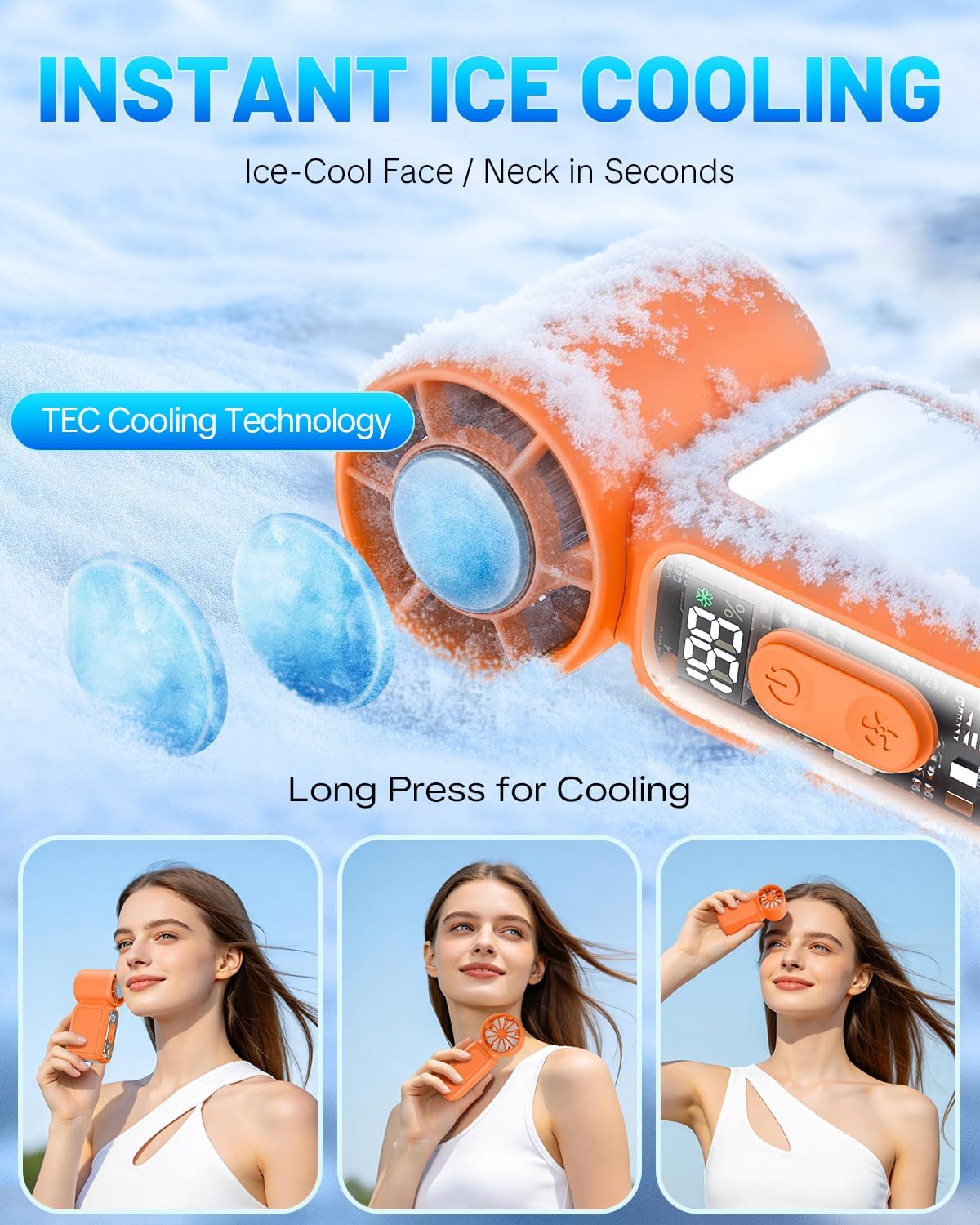 Handheld Fan With Mirror (High-Speed)