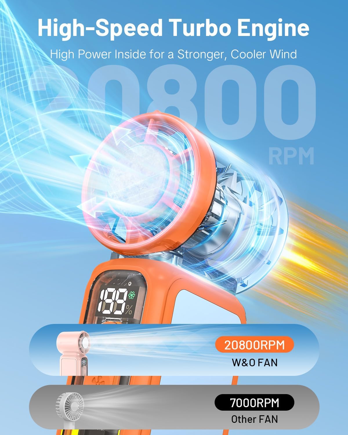 Handheld Fan With Mirror (High-Speed)