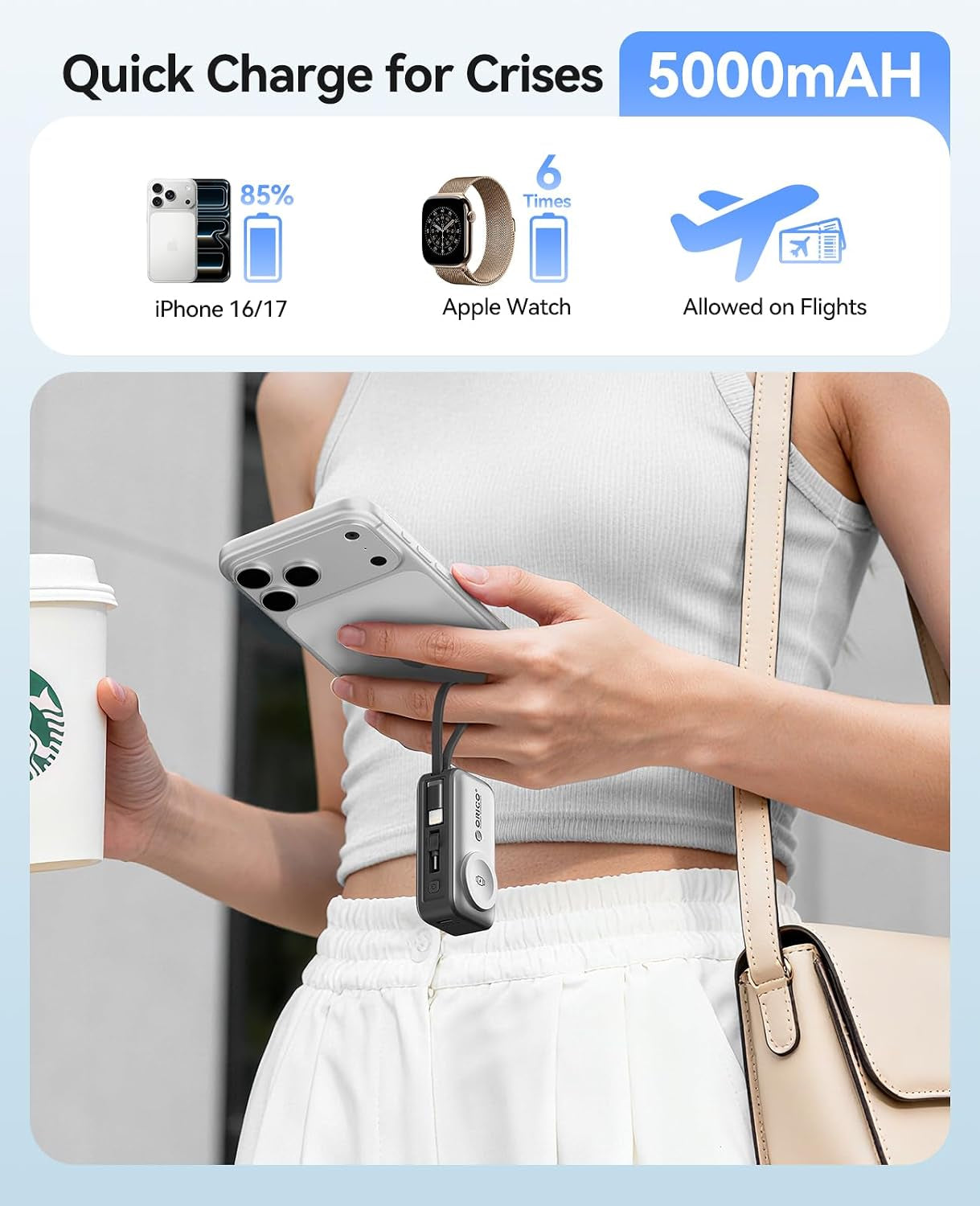 Portable Charger With Lightning Cable (4-In-1)