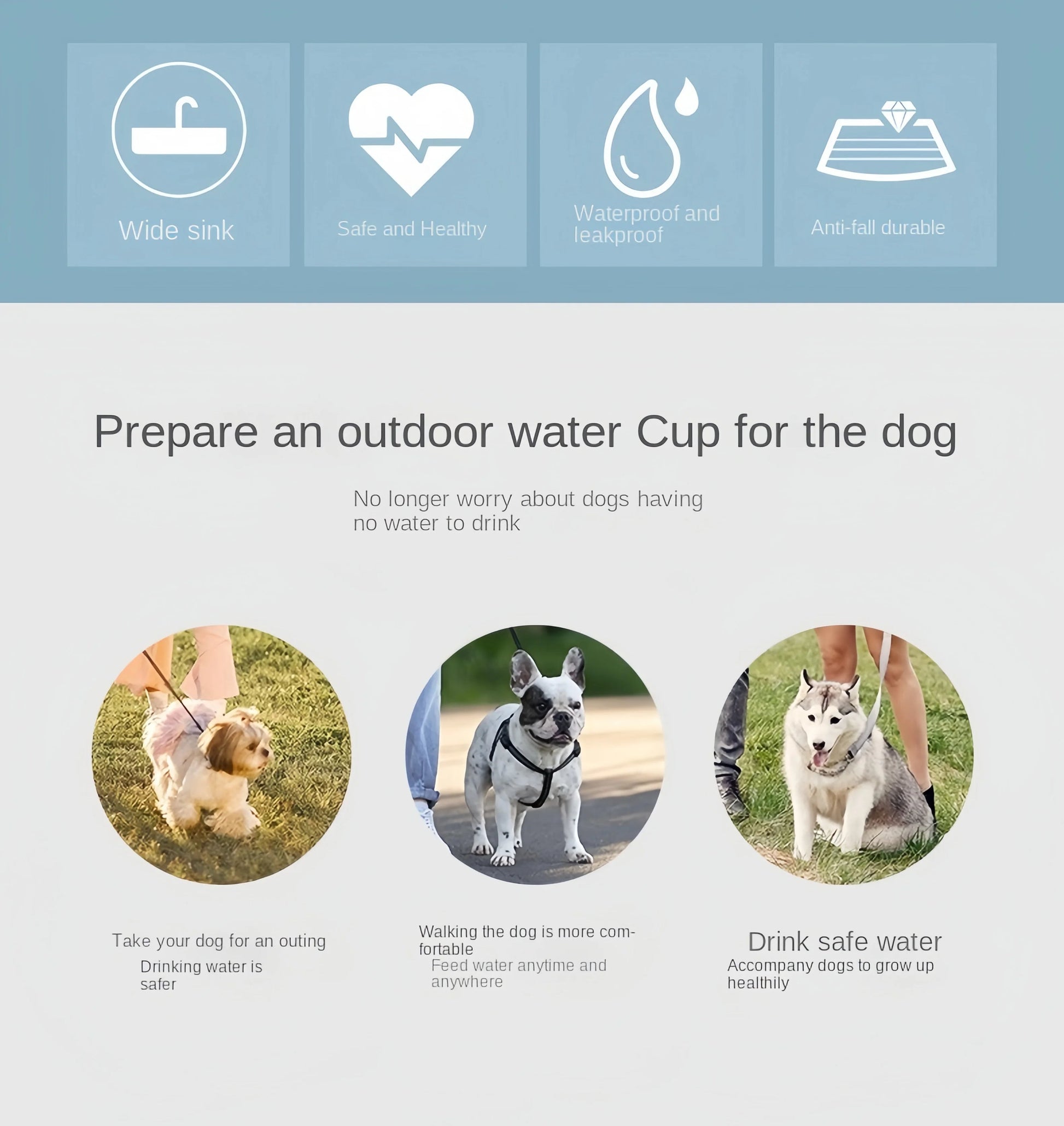 2-In-1 Portable Dog Water Bottle & Food Storage Container