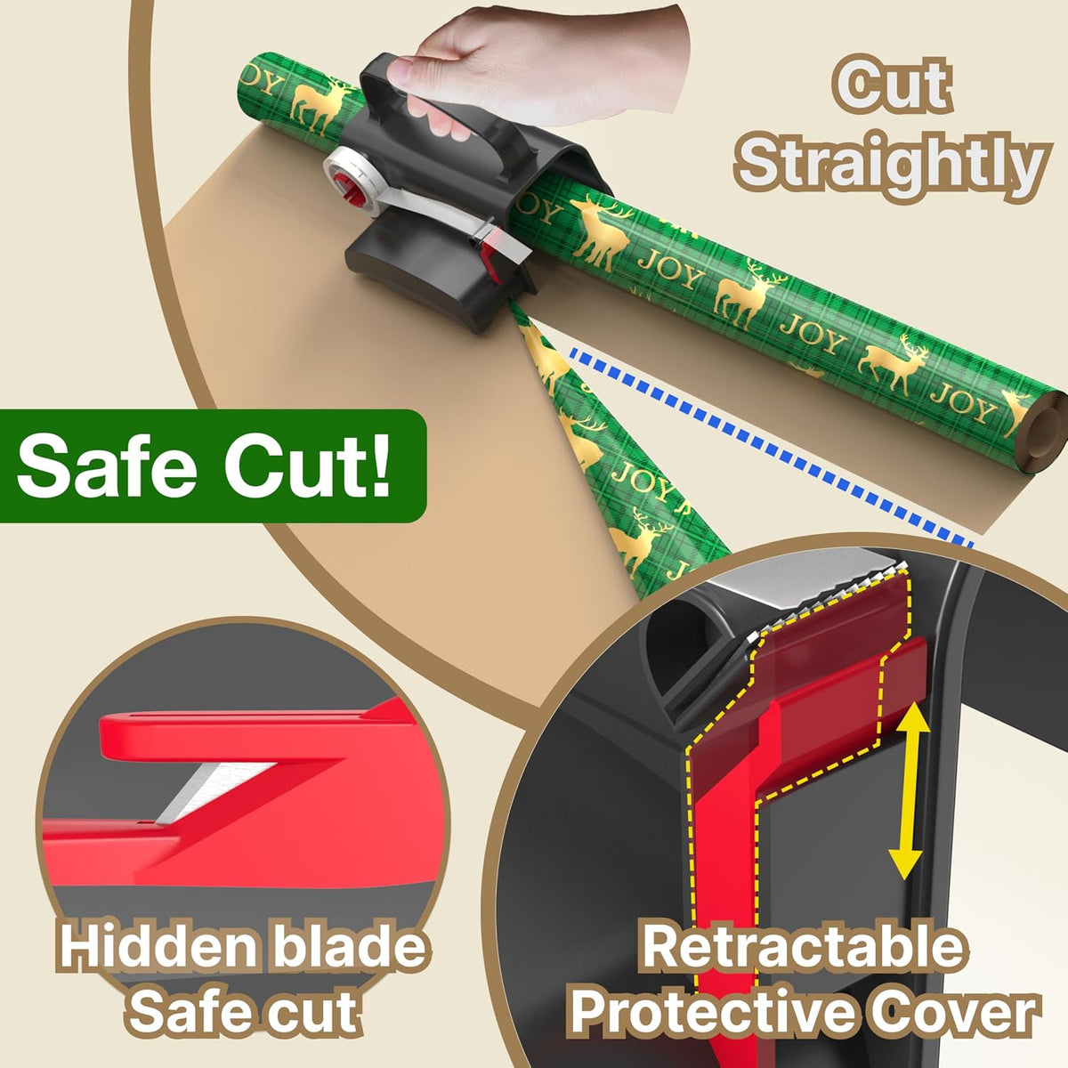 Wheel Wrapping Paper Cutter (2 Pack) 